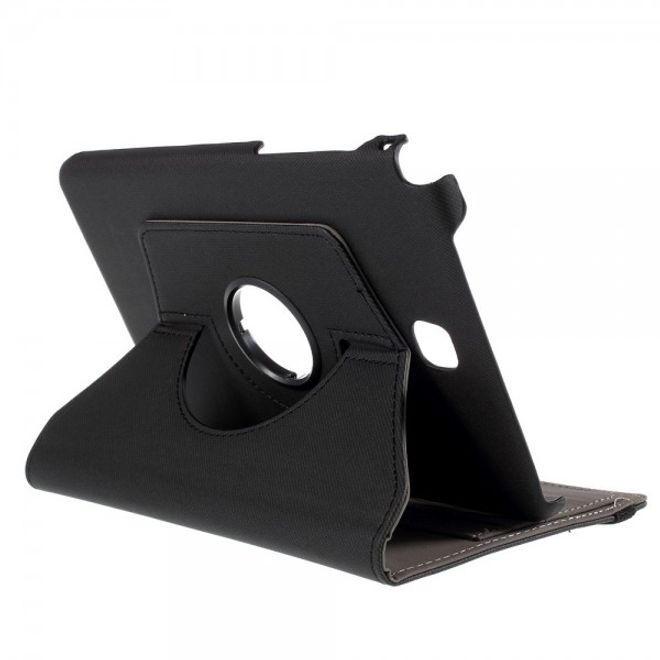 Samsung Galaxy Tab A 8.0 (T350) 360° rotierbares Leder Case mit Twilltextur - schwarz
