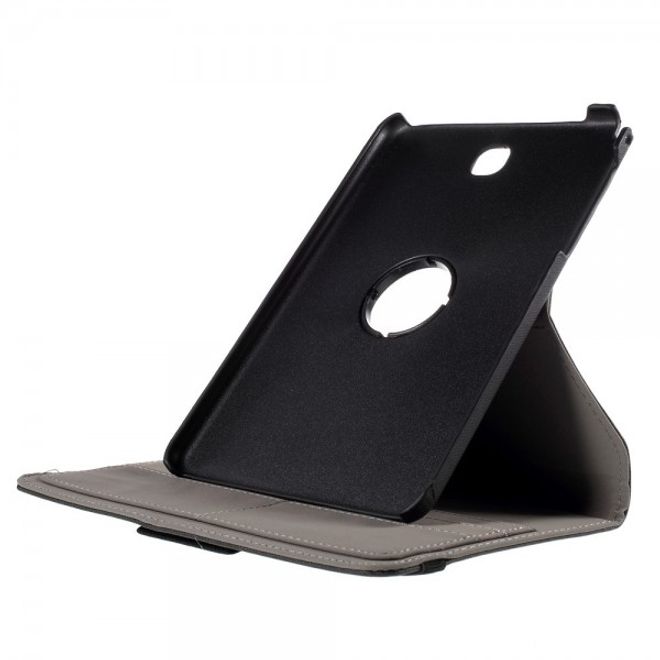 Samsung Galaxy Tab A 8.0 (T350) 360° rotierbares Leder Case mit Twilltextur - schwarz