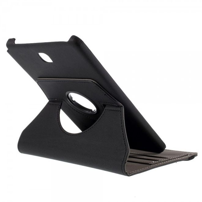 Samsung Galaxy Tab A 8.0 (T350) 360° rotierbares Leder Case mit Twilltextur - schwarz