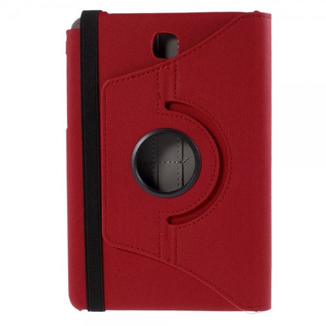 Samsung Galaxy Tab A 8.0 (T350) 360° rotierbares Leder Case mit Twilltextur - rot