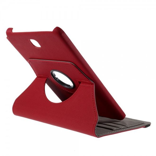 Samsung Galaxy Tab A 8.0 (T350) 360° rotierbares Leder Case mit Twilltextur - rot