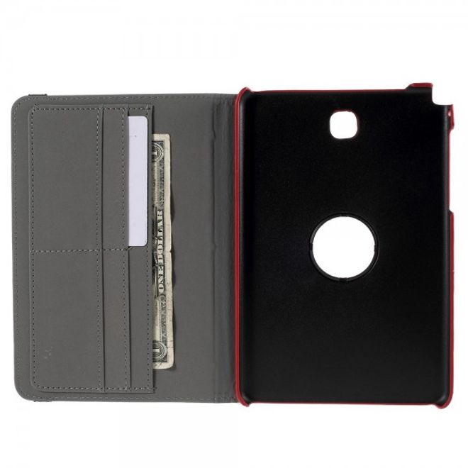 Samsung Galaxy Tab A 8.0 (T350) 360° rotierbares Leder Case mit Twilltextur - rot
