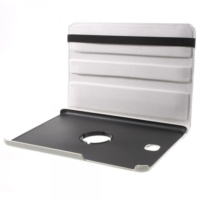 Samsung Galaxy Tab A 8.0 (T350) 360° rotierbares Leder Case mit Litchitextur - weiss