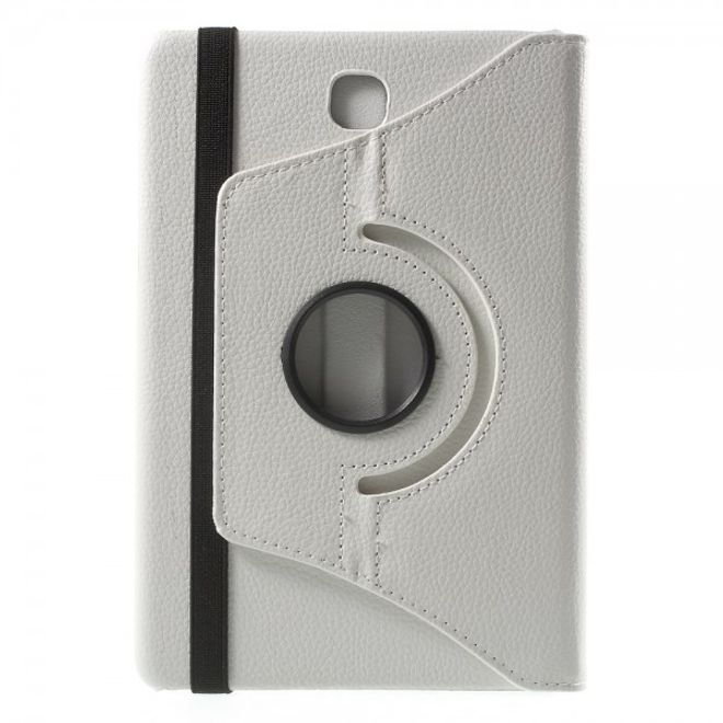 Samsung Galaxy Tab A 8.0 (T350) 360° rotierbares Leder Case mit Litchitextur - weiss