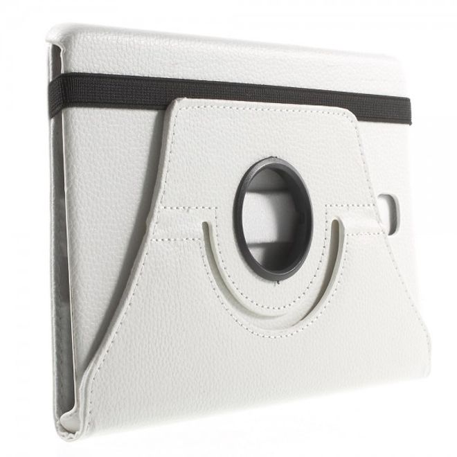 Samsung Galaxy Tab A 8.0 (T350) 360° rotierbares Leder Case mit Litchitextur - weiss