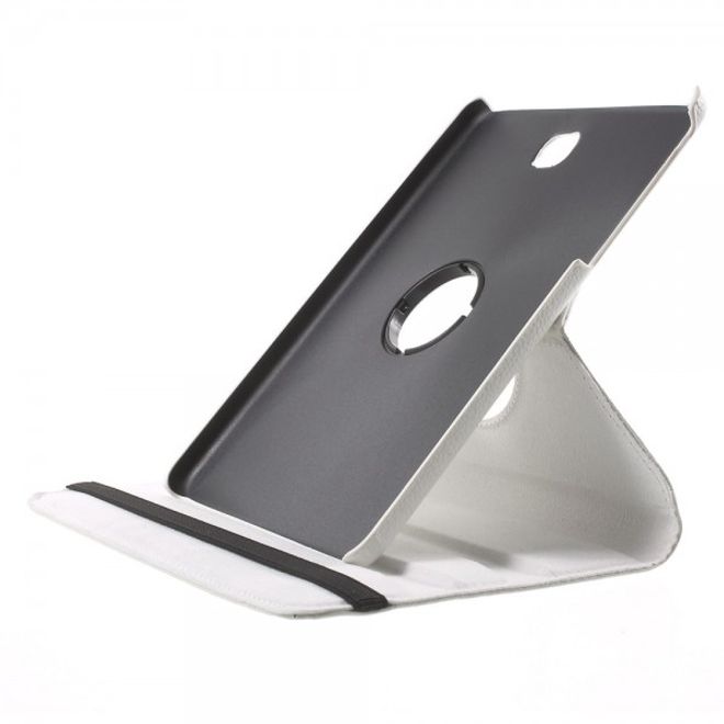 Samsung Galaxy Tab A 8.0 (T350) 360° rotierbares Leder Case mit Litchitextur - weiss