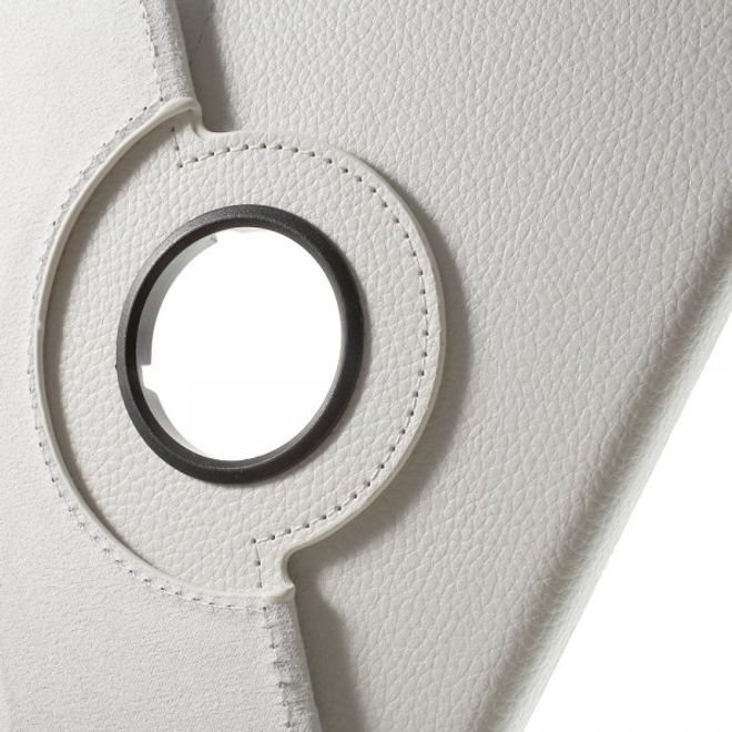 Samsung Galaxy Tab A 8.0 (T350) 360° rotierbares Leder Case mit Litchitextur - weiss