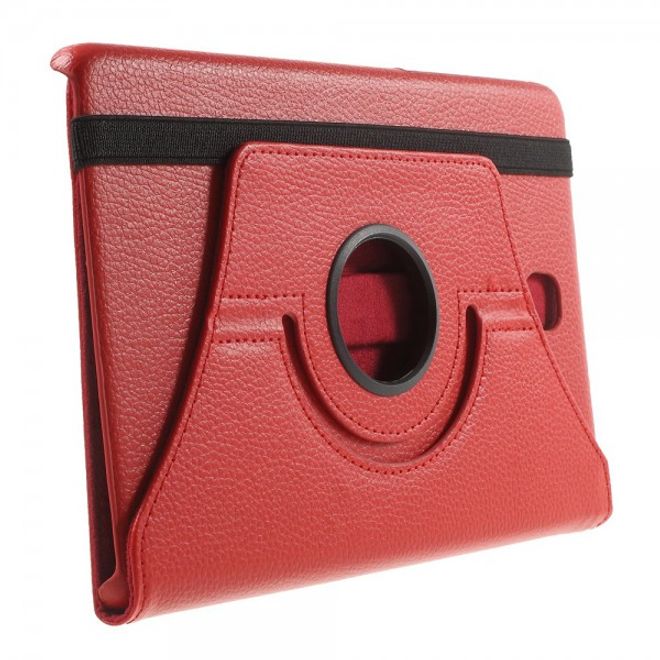 Samsung Galaxy Tab A 8.0 (T350) 360° rotierbares Leder Case mit Litchitextur - rot