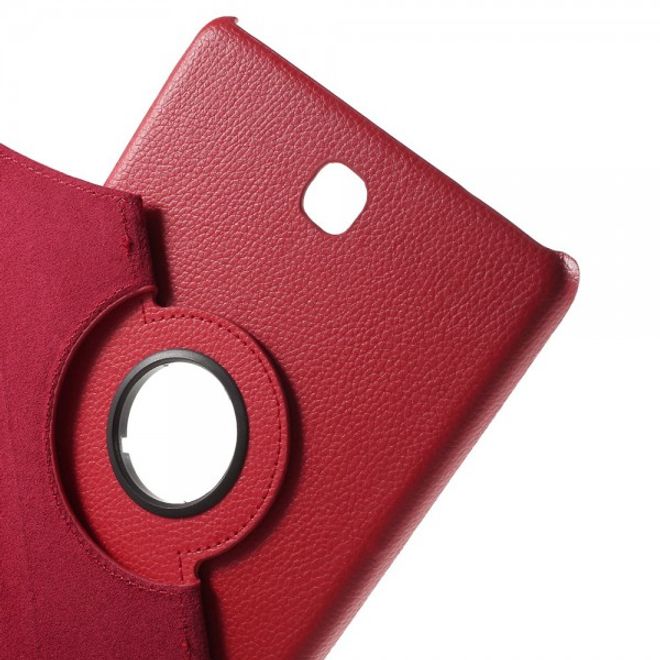 Samsung Galaxy Tab A 8.0 (T350) 360° rotierbares Leder Case mit Litchitextur - rot