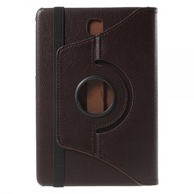Samsung Galaxy Tab A 8.0 (T350) 360° rotierbares Leder Case mit Litchitextur - kaffeefarben