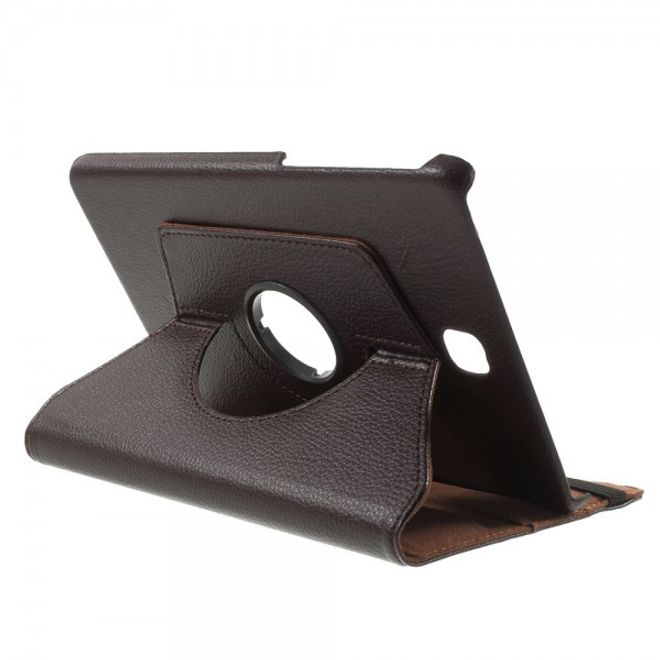 Samsung Galaxy Tab A 8.0 (T350) 360° rotierbares Leder Case mit Litchitextur - kaffeefarben