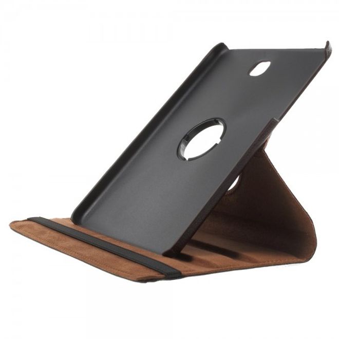Samsung Galaxy Tab A 8.0 (T350) 360° rotierbares Leder Case mit Litchitextur - kaffeefarben