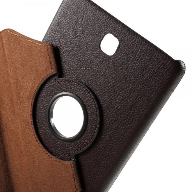 Samsung Galaxy Tab A 8.0 (T350) 360° rotierbares Leder Case mit Litchitextur - kaffeefarben