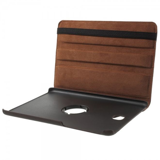 Samsung Galaxy Tab A 8.0 (T350) 360° rotierbares Leder Case mit Litchitextur - kaffeefarben