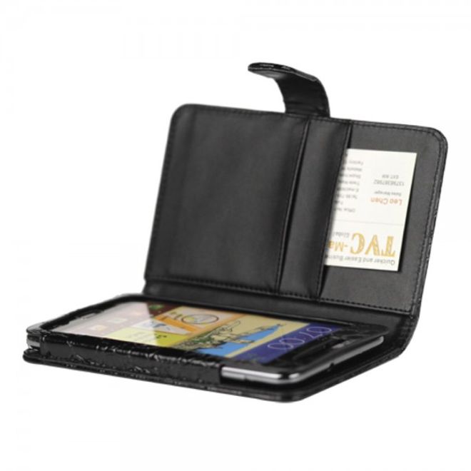 Samsung Galaxy Note 1 Leder Case mit Krokodiltextur - schwarz