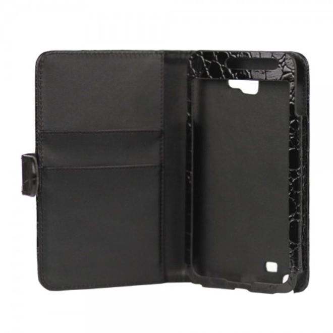 Samsung Galaxy Note 1 Leder Case mit Krokodiltextur - schwarz