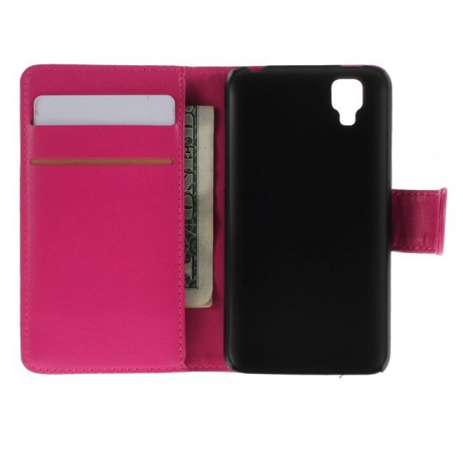 Wiko Goa Leder Flip Case mit Standfunktion - rosa
