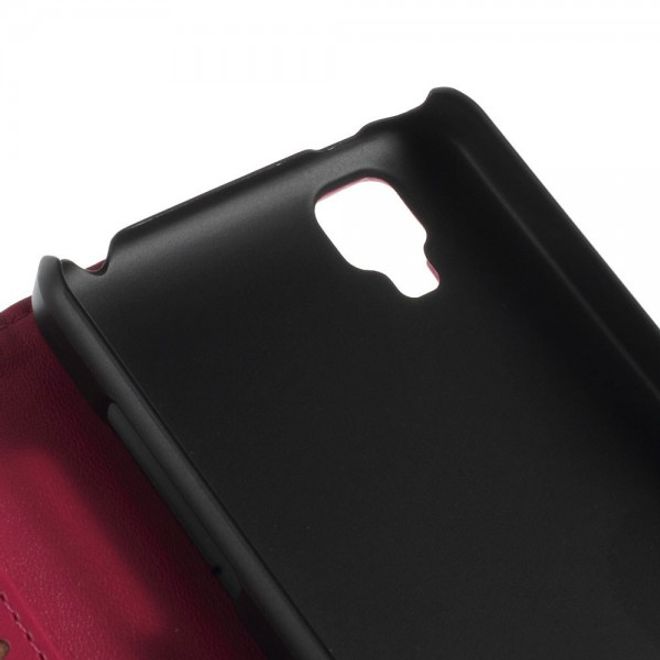 Wiko Goa Leder Flip Case mit Standfunktion - rosa