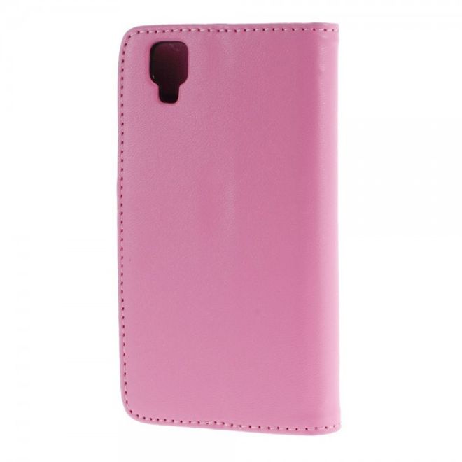 Wiko Goa Leder Flip Case mit Standfunktion - pink