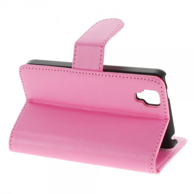 Wiko Goa Leder Flip Case mit Standfunktion - pink
