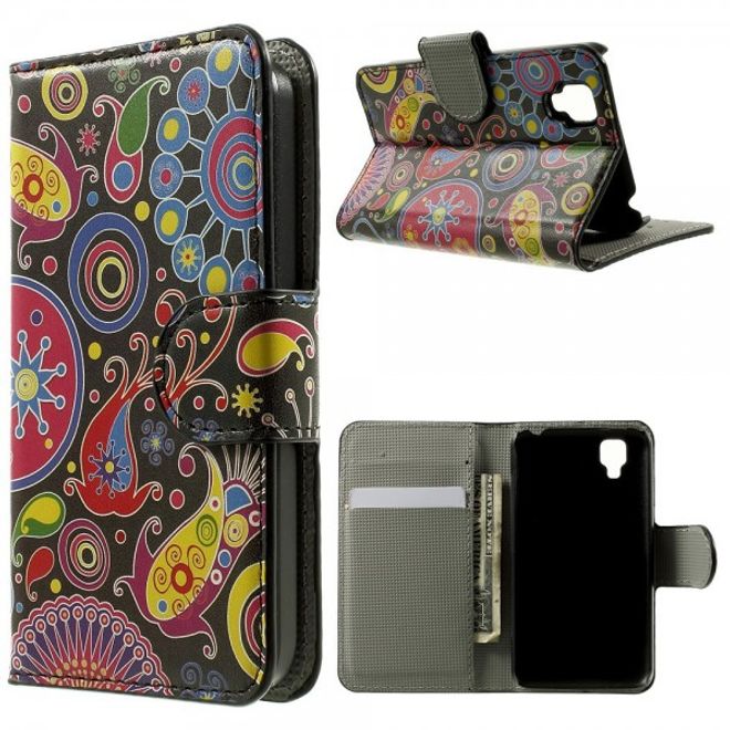 Wiko Goa Leder Case mit farbigem Muster - schwarz