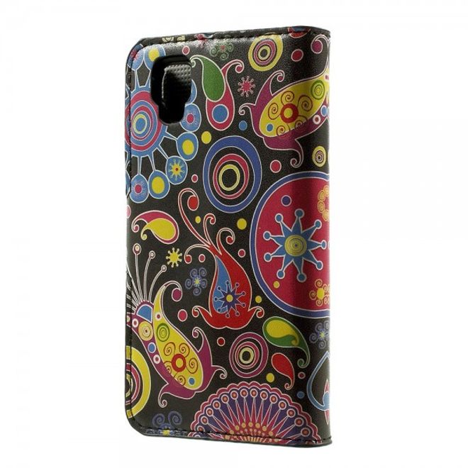 Wiko Goa Leder Case mit farbigem Muster - schwarz