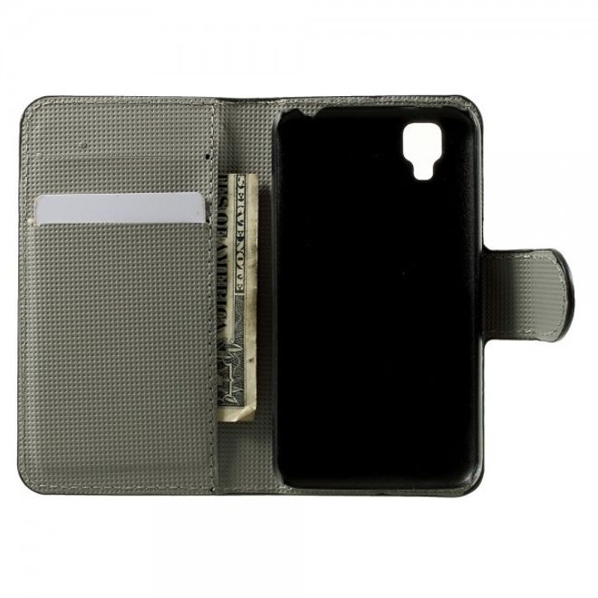 Wiko Goa Leder Case mit farbigem Muster - schwarz