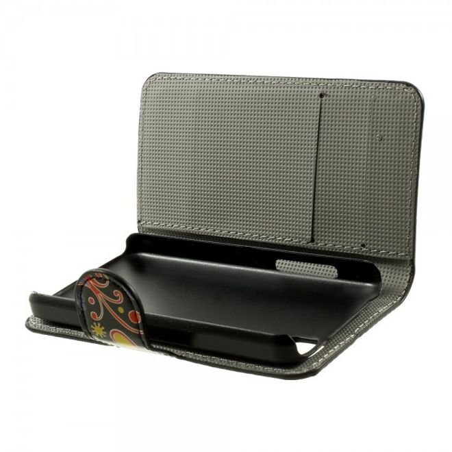 Wiko Goa Leder Case mit farbigem Muster - schwarz