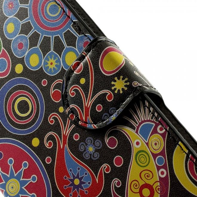 Wiko Goa Leder Case mit farbigem Muster - schwarz