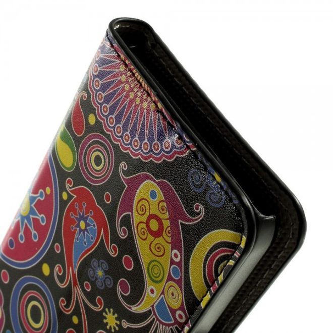 Wiko Goa Leder Case mit farbigem Muster - schwarz