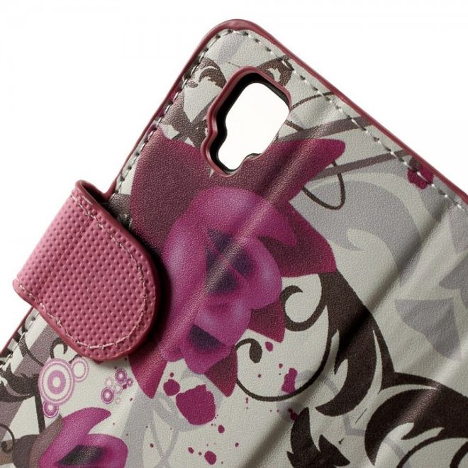 Wiko Goa Leder Case mit Lotus Blumen