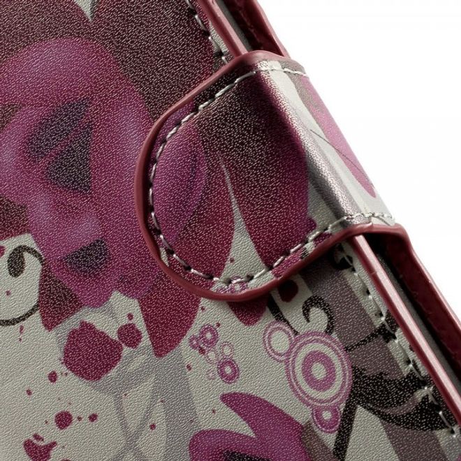 Wiko Goa Leder Case mit Lotus Blumen