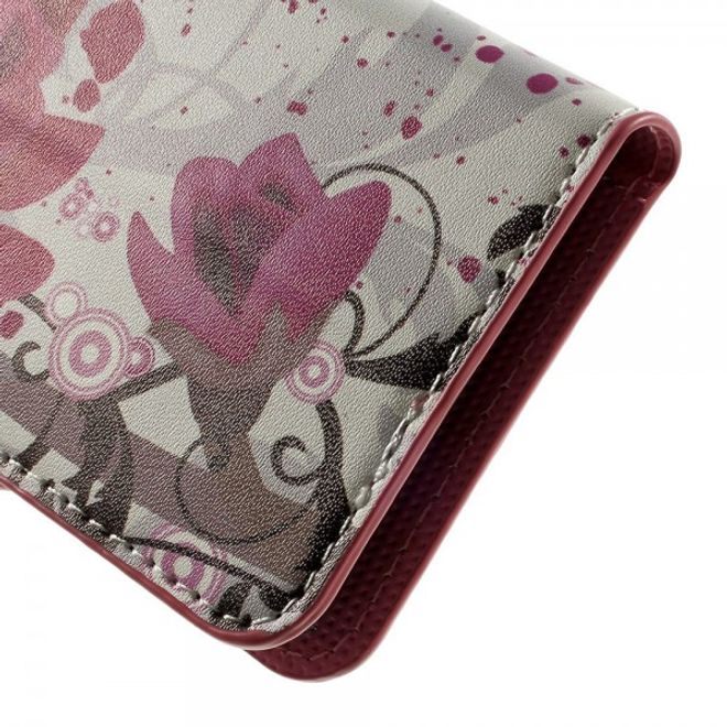 Wiko Goa Leder Case mit Lotus Blumen