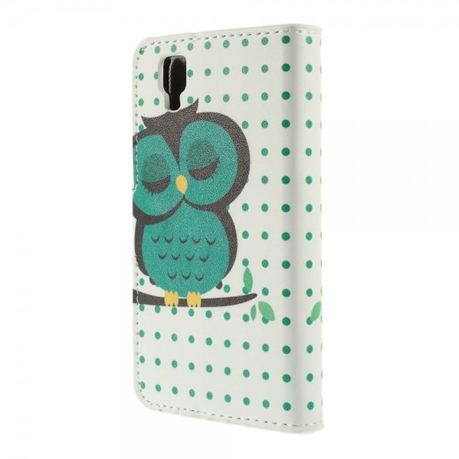 Wiko Goa Leder Case mit schlafender Eule