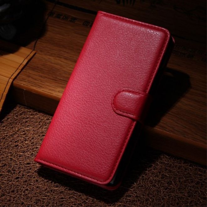 Wiko Highway Signs Magnetisches Leder Flip Case mit Litchitextur - rot