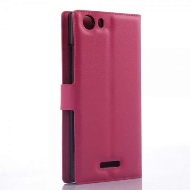 Wiko Ridge Fab 4G Trendiges Leder Case mit Kreditkartenslots - rosa