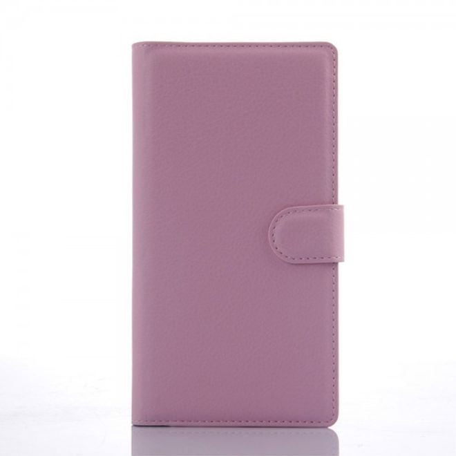 Wiko Ridge Fab 4G Trendiges Leder Case mit Kreditkartenslots - pink