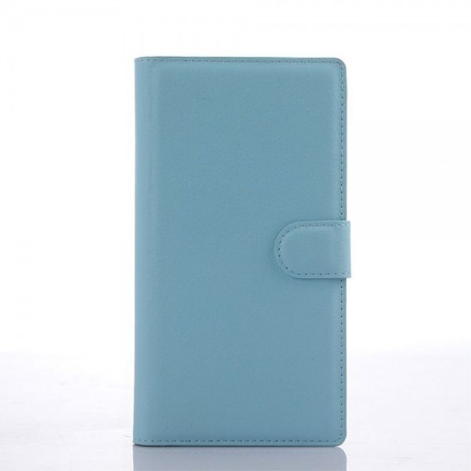 Wiko Ridge Fab 4G Trendiges Leder Case mit Kreditkartenslots - blau