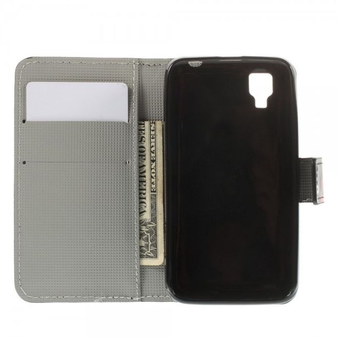 Wiko Sunset Leder Case mit Standfunktion und Union Jack Flagge retro-style