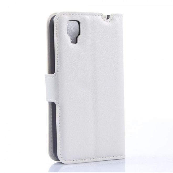 Wiko Sunset Leder Case mit Litchitextur und Standfunktion - weiss