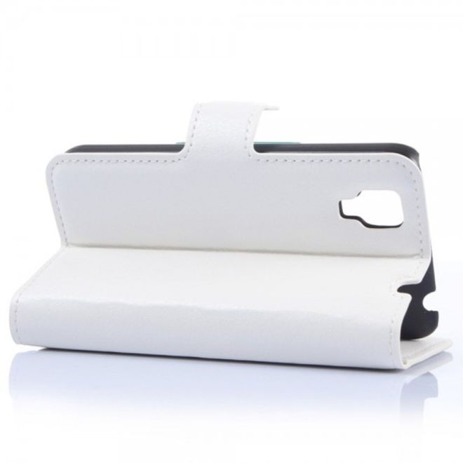 Wiko Sunset Leder Case mit Litchitextur und Standfunktion - weiss