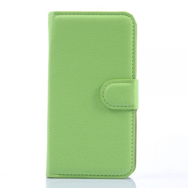 Wiko Sunset Leder Case mit Litchitextur und Standfunktion - grün