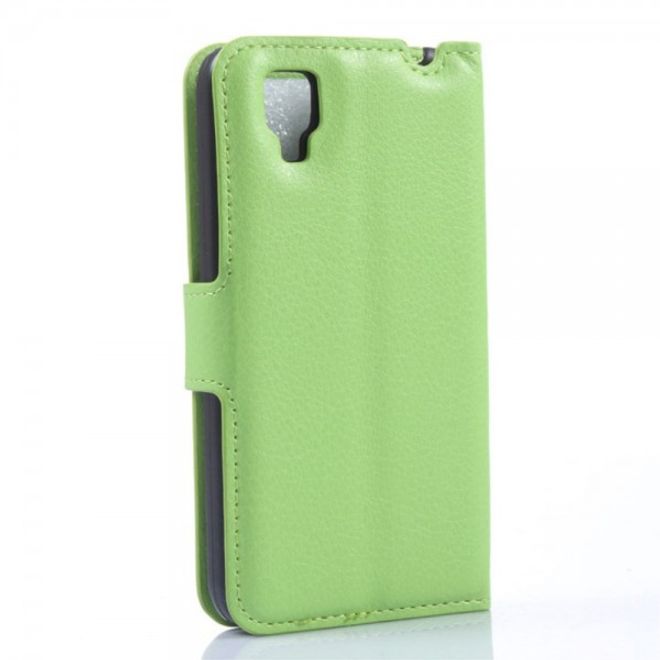 Wiko Sunset Leder Case mit Litchitextur und Standfunktion - grün