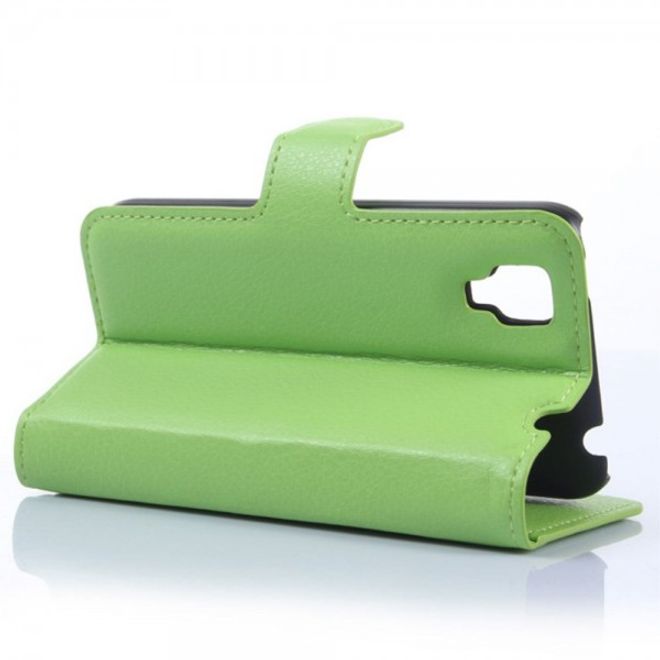 Wiko Sunset Leder Case mit Litchitextur und Standfunktion - grün