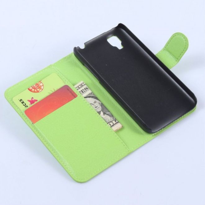 Wiko Sunset Leder Case mit Litchitextur und Standfunktion - grün