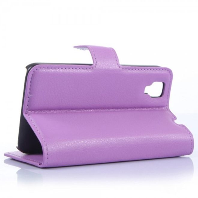 Wiko Sunset Leder Case mit Litchitextur und Standfunktion - purpur