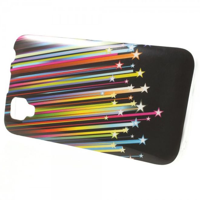 Wiko Sunset Elastisches, leicht glänzendes Plastik Case mit Meteorschauer