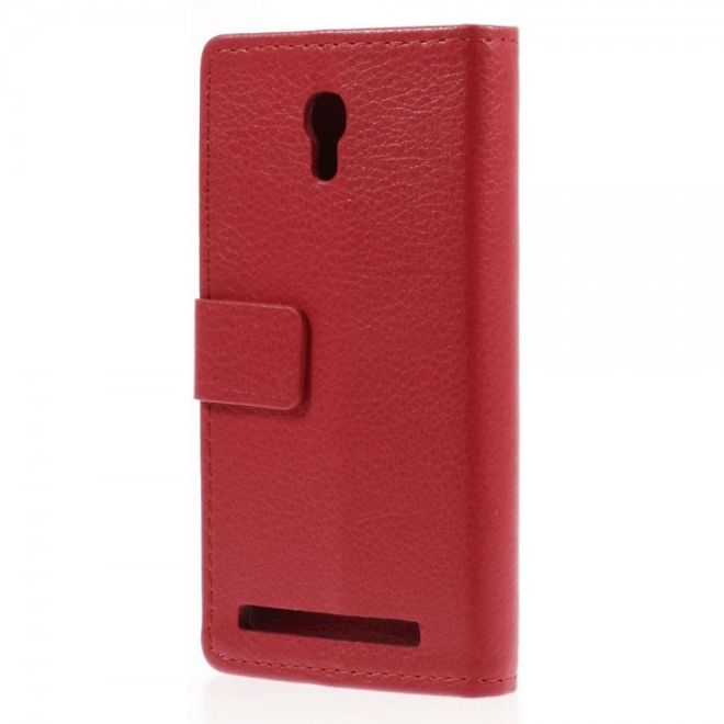 Alcatel One Touch Idol 2 Mini S Magnetisches Leder Case mit Litchitextur - rot