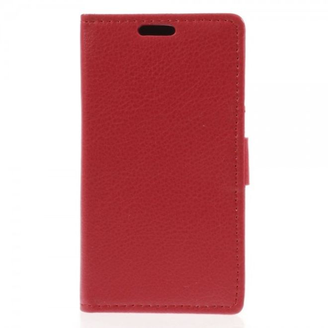 Alcatel One Touch Idol 2 Mini S Magnetisches Leder Case mit Litchitextur - rot