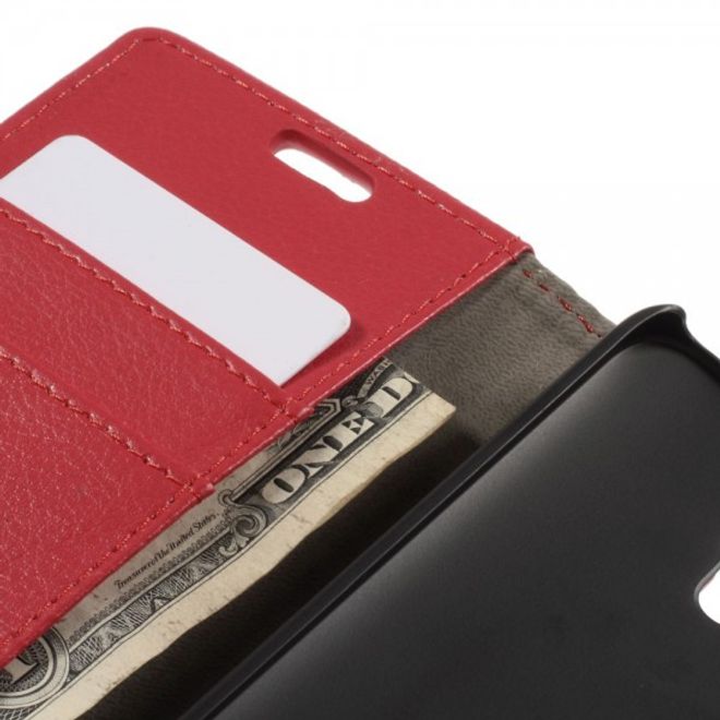 Alcatel One Touch Idol 2 Mini S Magnetisches Leder Case mit Litchitextur - rot